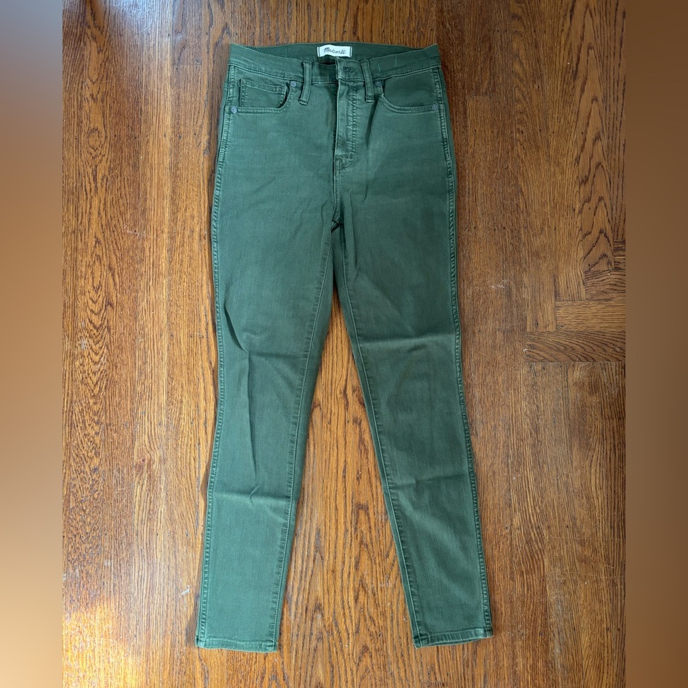 Madewell 10” High Rise Skinny Stretch Denim Jeans Green Women's size 27 - Picture 2 of 8